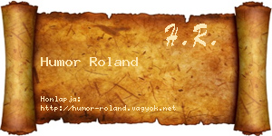 Humor Roland névjegykártya